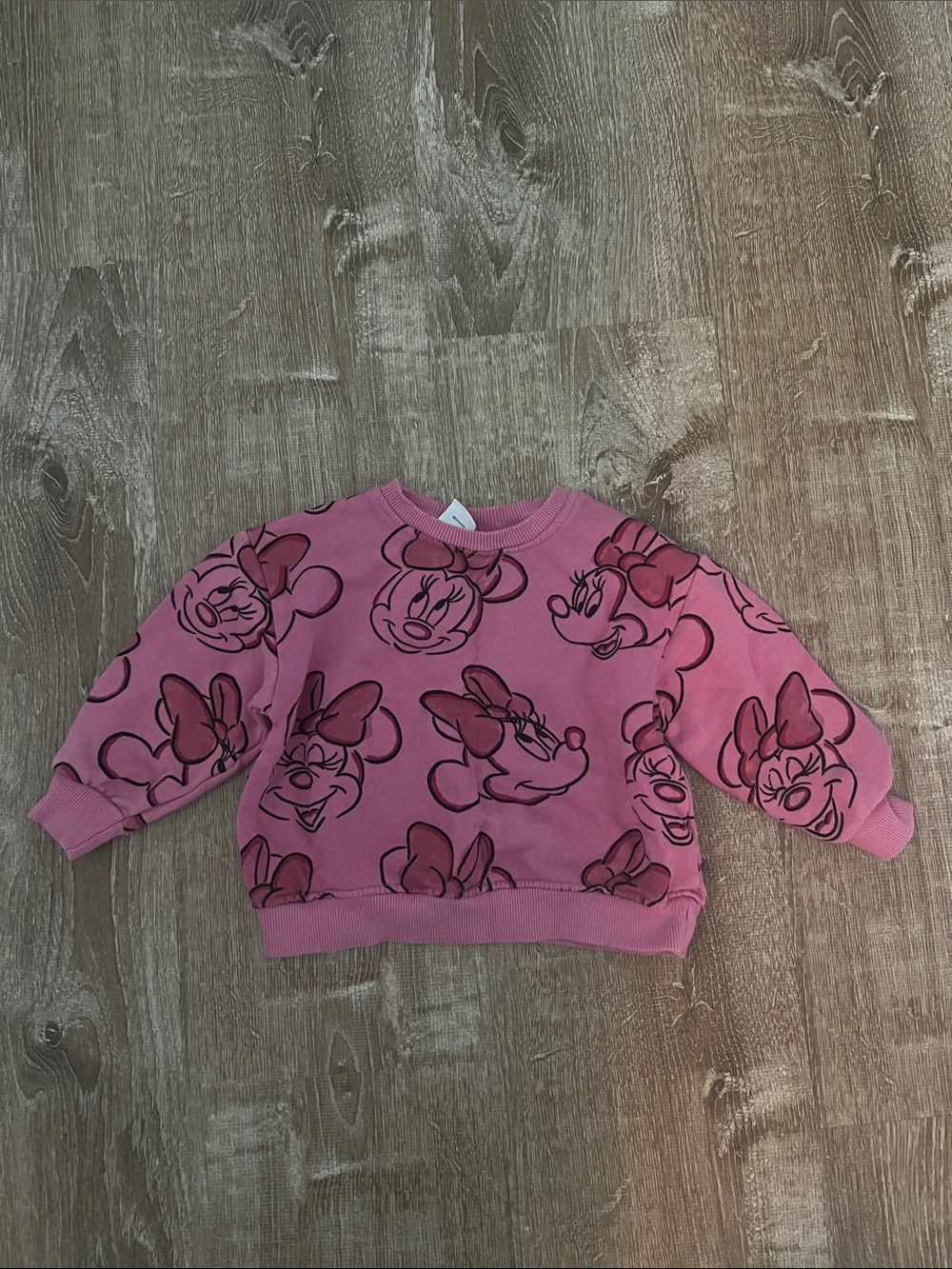 Zara Disney Pink Minnie Mouse Crewneck Sweatshirt size 3-4